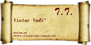 Tisler Teó névjegykártya